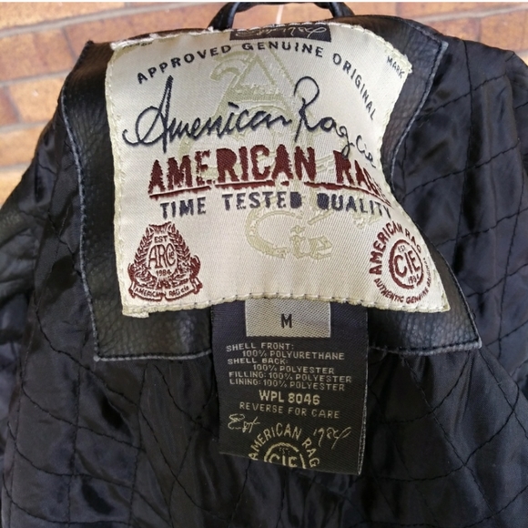 American Rag Cie Faux Leather Jacket Blk M - Picture 6 of 8